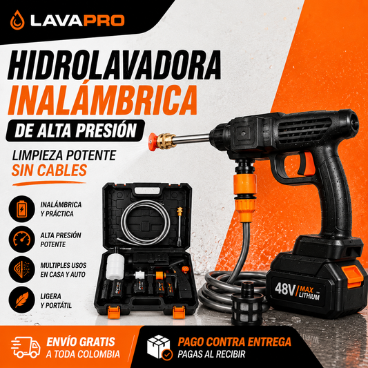 Hidrolavadora Inalámbrica de Alta Presión - Limpieza potente sin cables